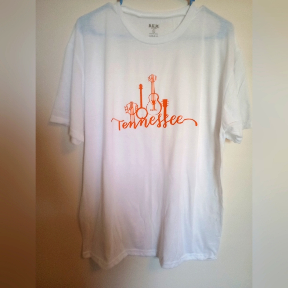New BUM Unisex Size XL White Tennessee Short Sleeve Tshirt